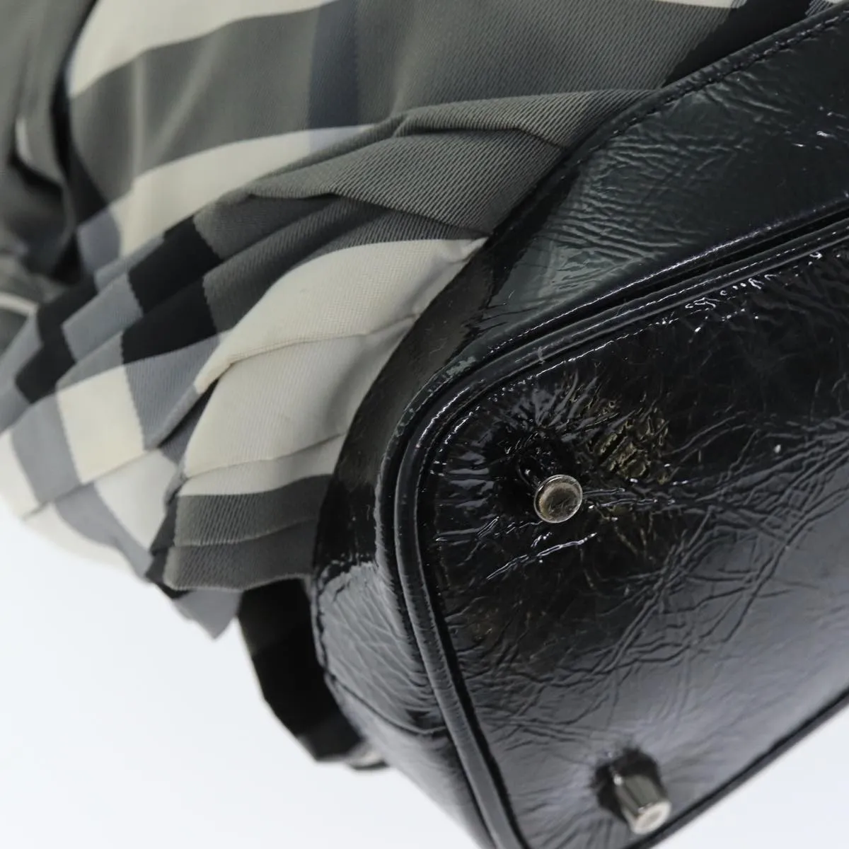 Trendy Inspired Burberry Nova Check Shoulder Bag Nylon Gray Auth 75142