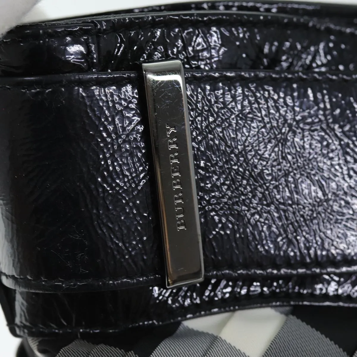 Trendy Inspired Burberry Nova Check Shoulder Bag Nylon Gray Auth 75142