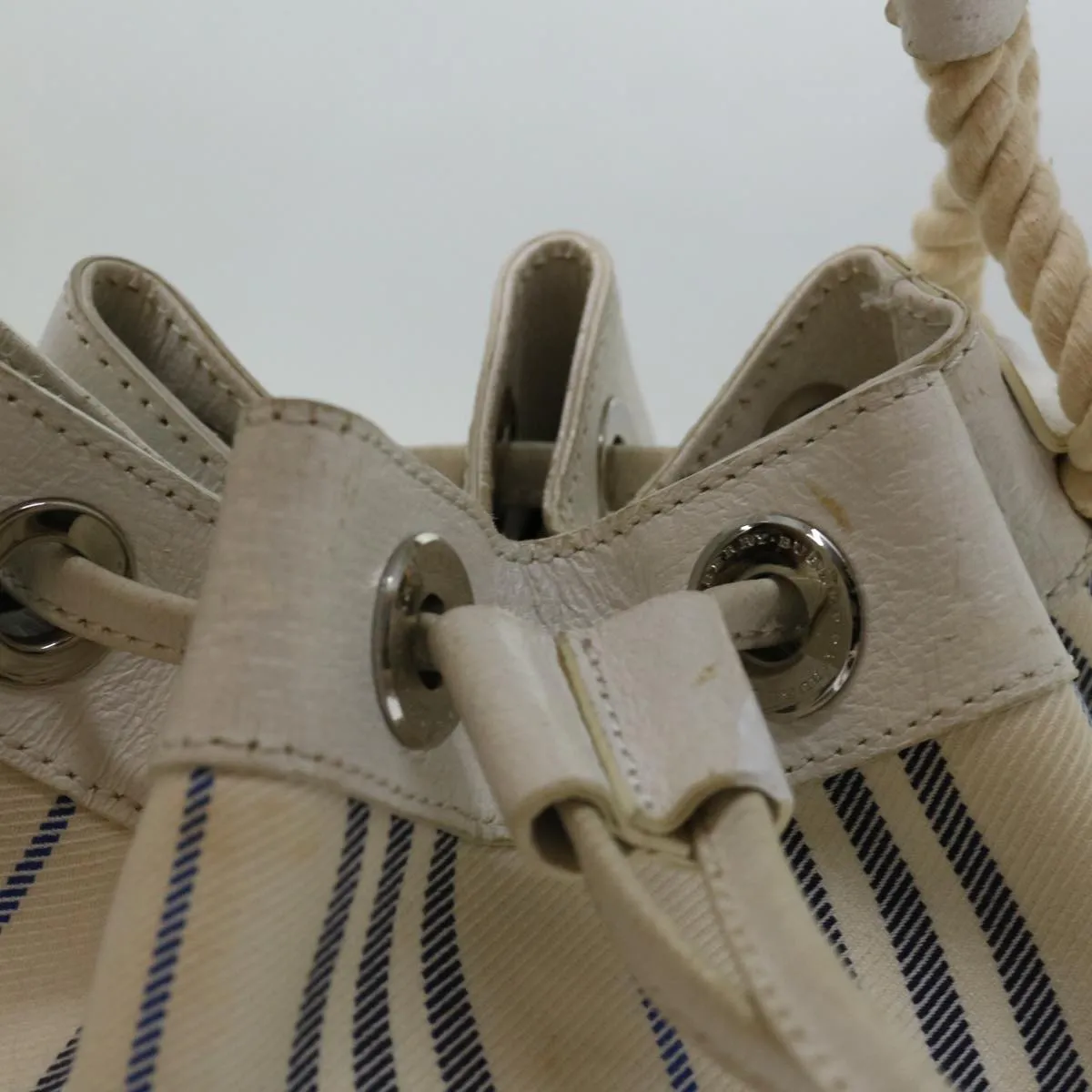 Trendy Inspired Burberry Tote Bag Canvas White Auth Bs13470