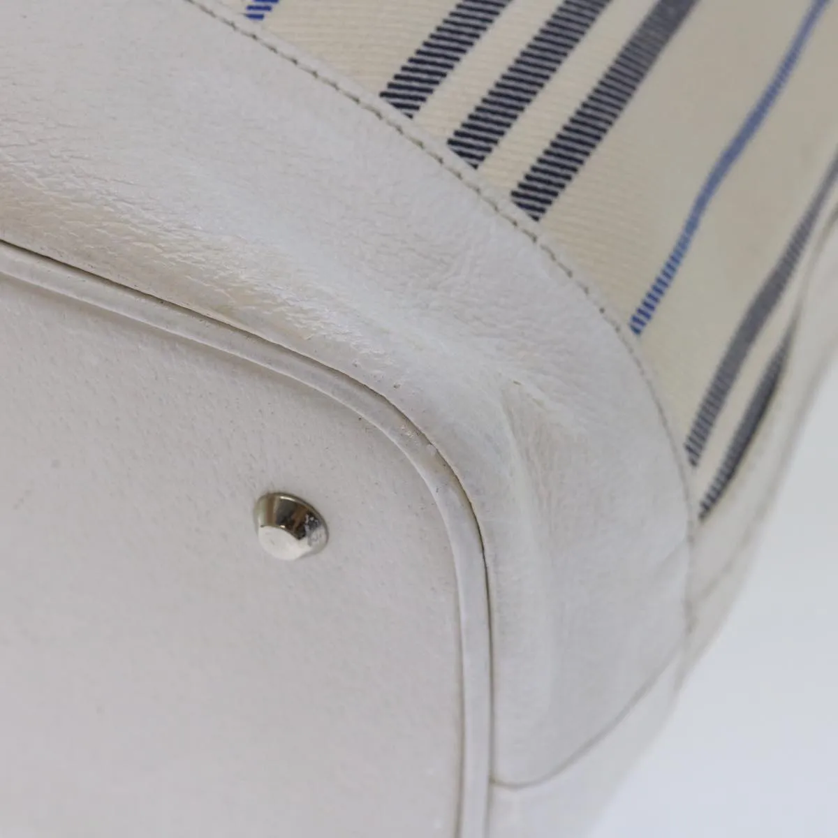 Trendy Inspired Burberry Tote Bag Canvas White Auth Bs13470