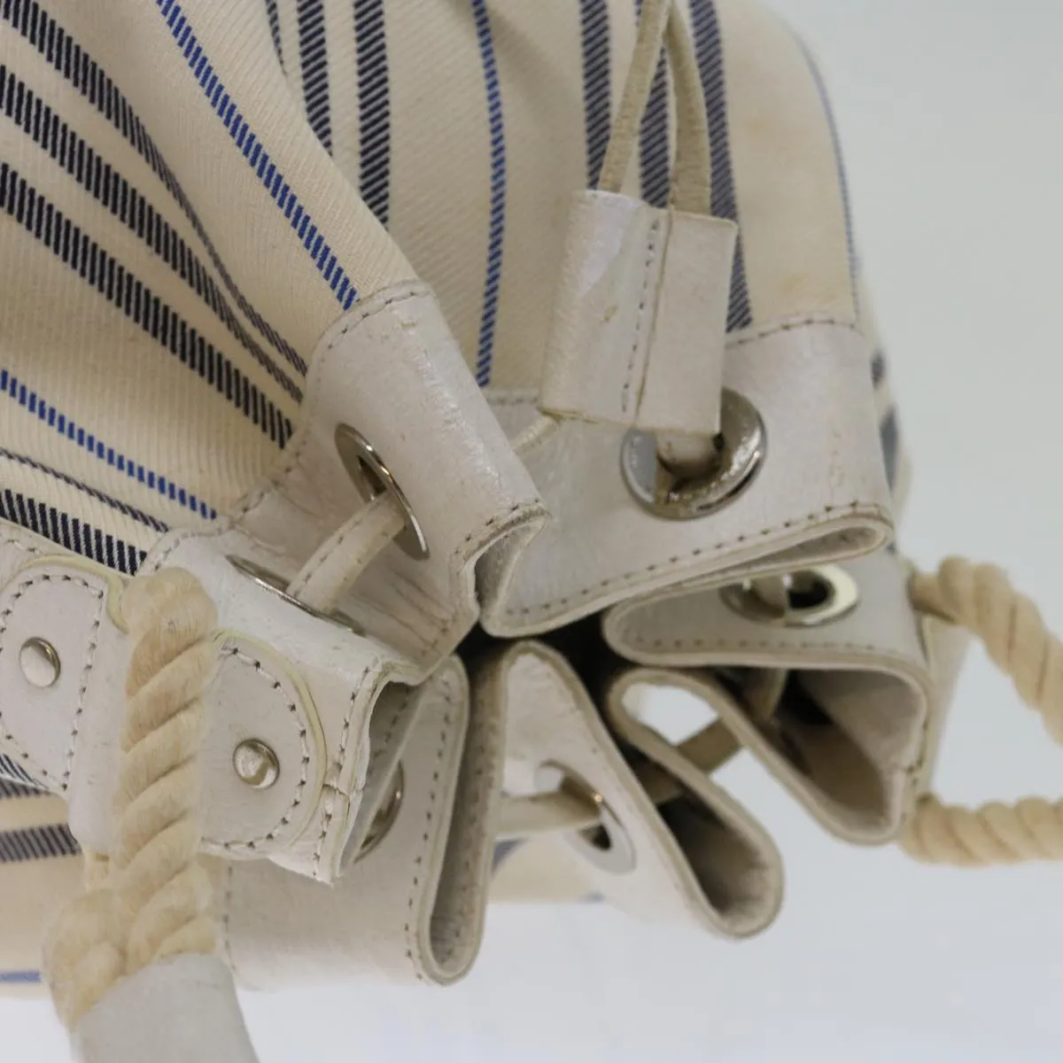 Trendy Inspired Burberry Tote Bag Canvas White Auth Bs13470