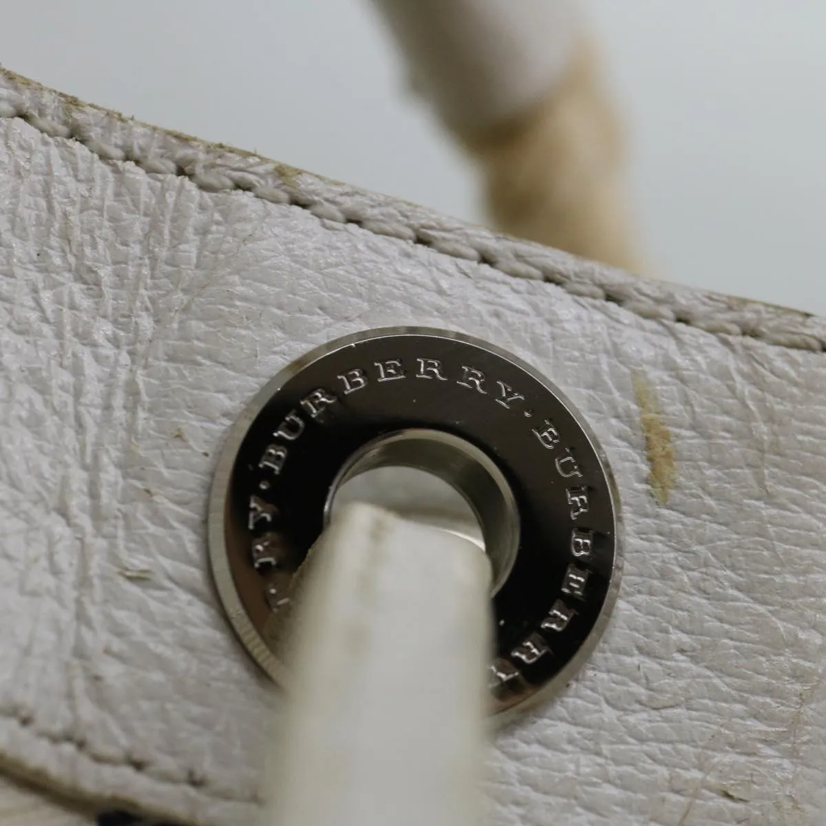 Trendy Inspired Burberry Tote Bag Canvas White Auth Bs13470