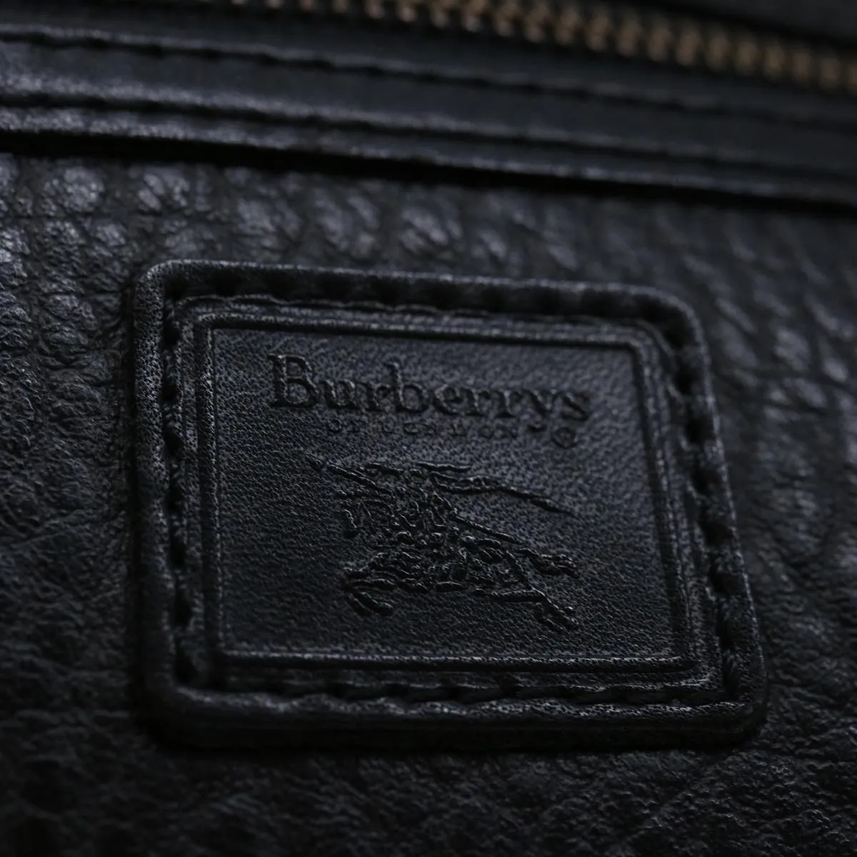 Trendy Inspired Burberryss Clutch Bag Leather Black Auth Yk11126