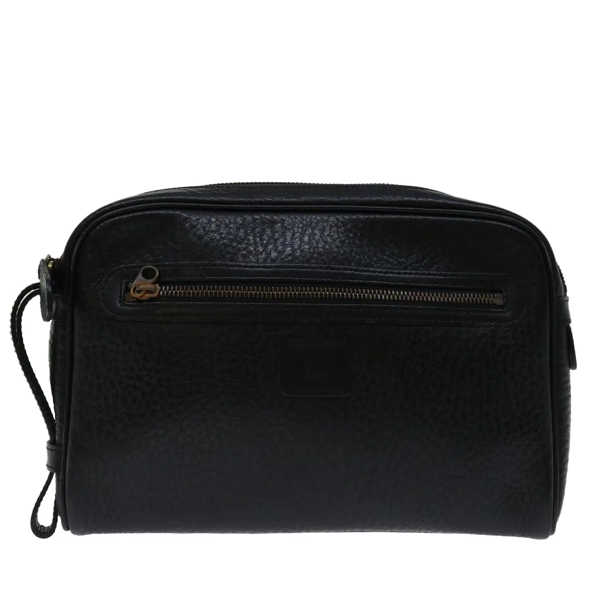 Trendy Inspired Burberryss Clutch Bag Leather Black Auth Yk11126