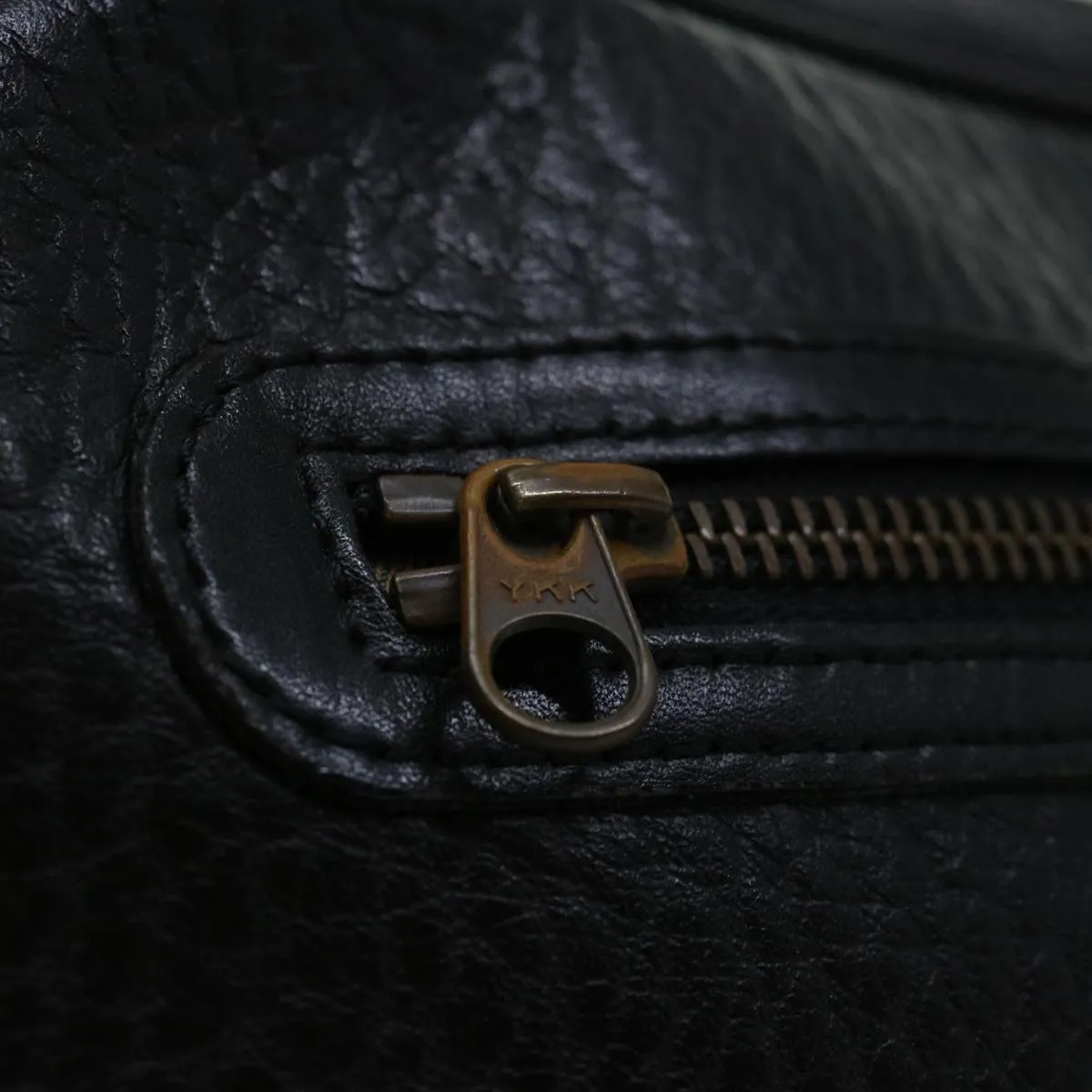 Trendy Inspired Burberryss Clutch Bag Leather Black Auth Yk11126