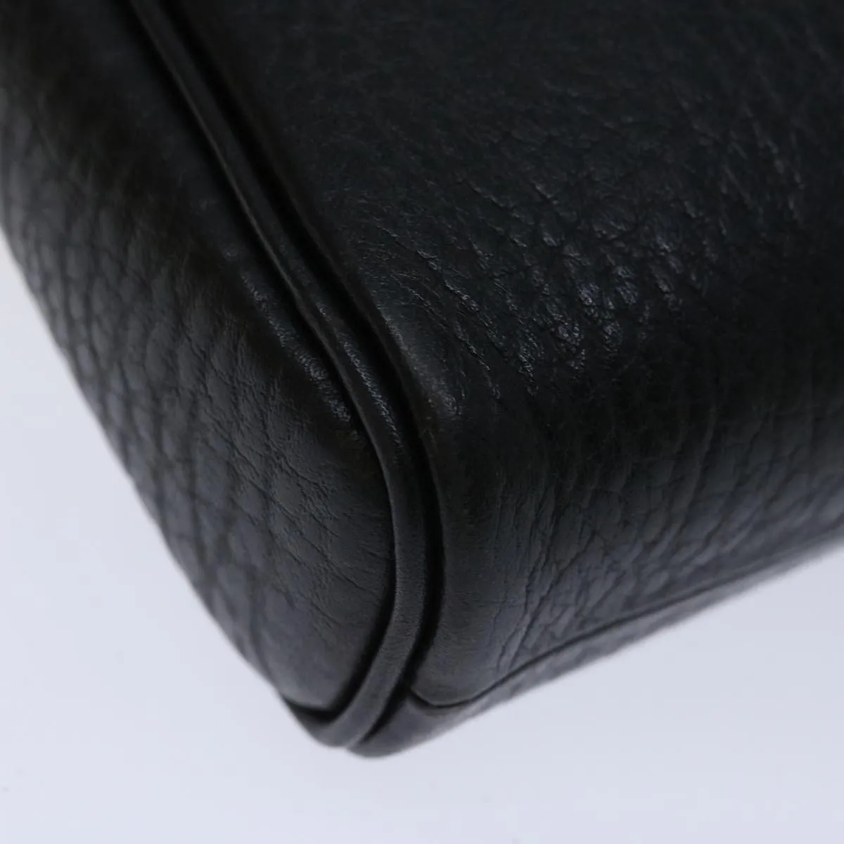 Trendy Inspired Burberryss Clutch Bag Leather Black Auth Yk11126
