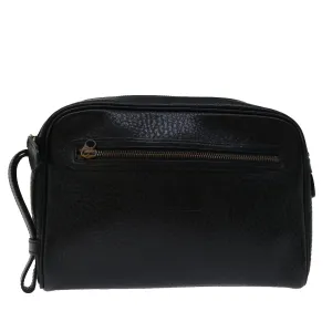 Trendy Inspired Burberryss Clutch Bag Leather Black Auth Yk11126