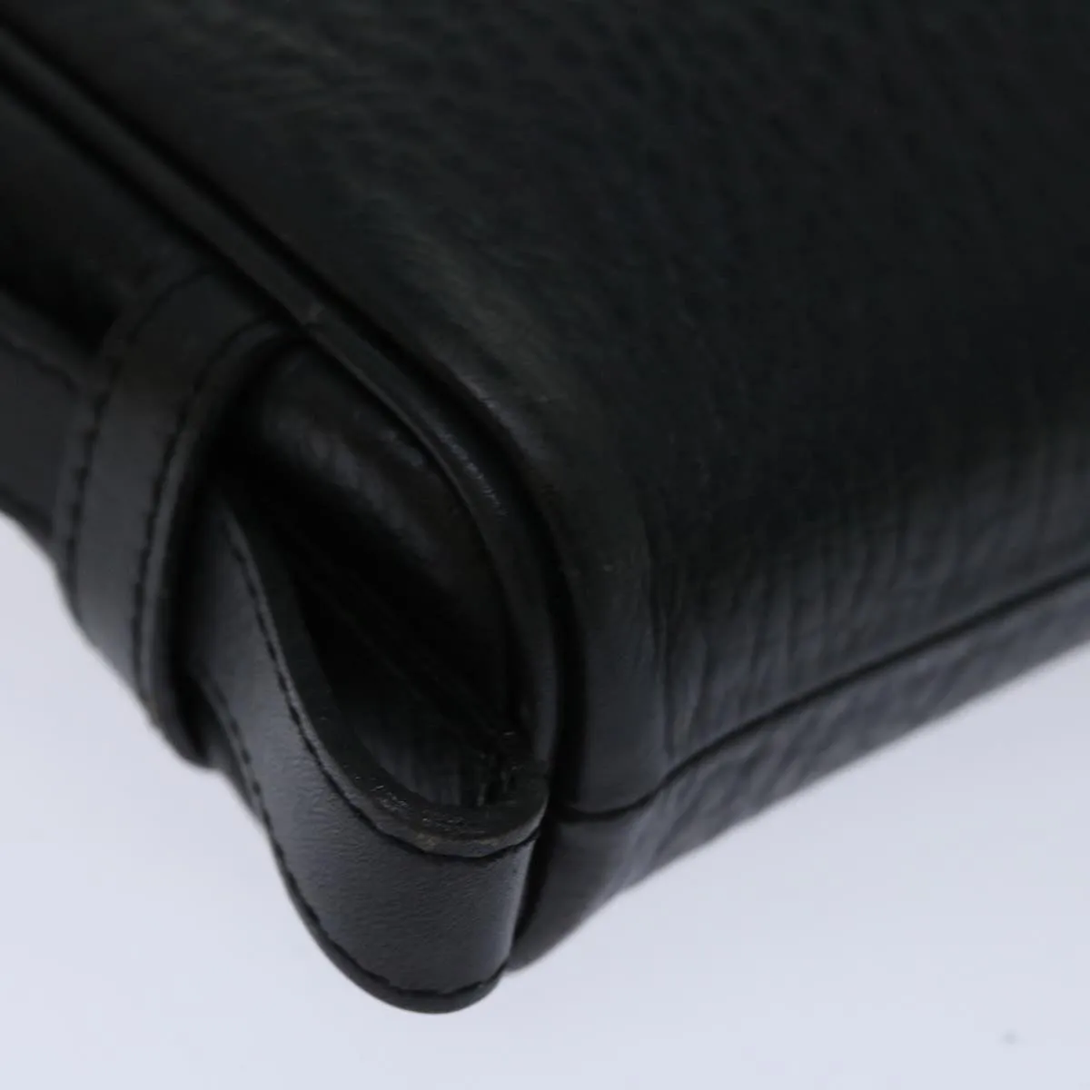 Trendy Inspired Burberryss Clutch Bag Leather Black Auth Yk11126