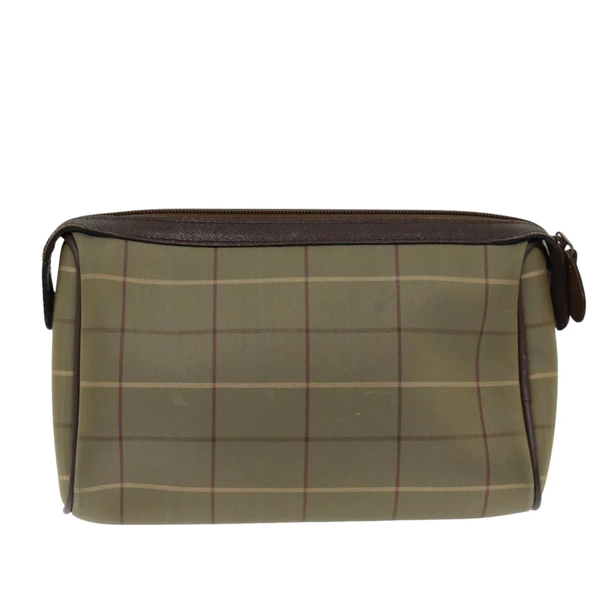 Trendy Inspired Burberryss Nova Check Clutch Bag Canvas Beige Auth Bs14803