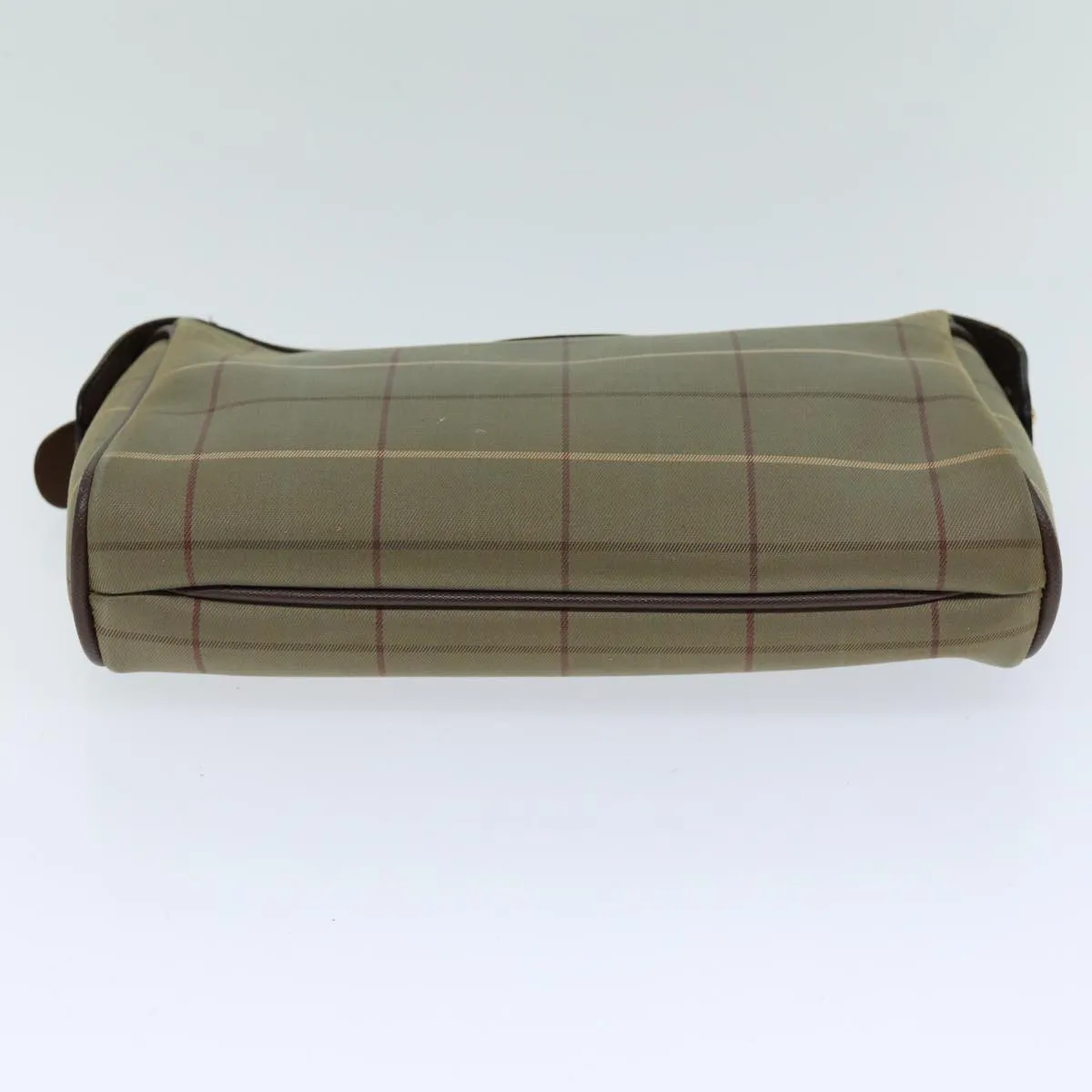Trendy Inspired Burberryss Nova Check Clutch Bag Canvas Beige Auth Bs14803