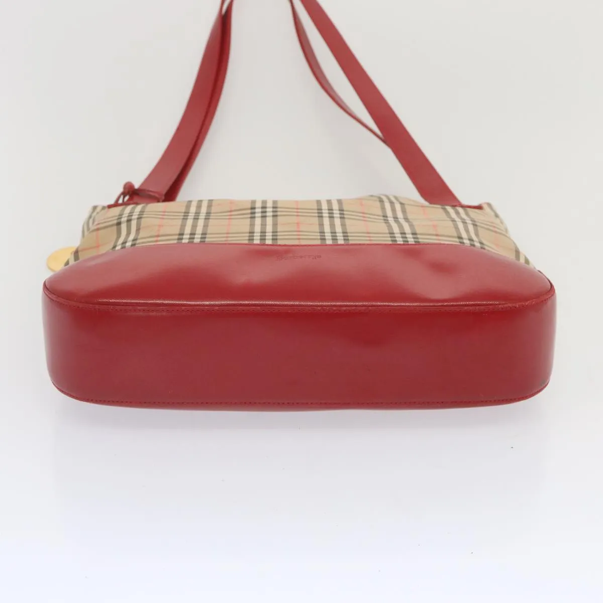 Trendy Inspired Burberryss Nova Check Tote Bag Canvas Beige Red Auth 67775