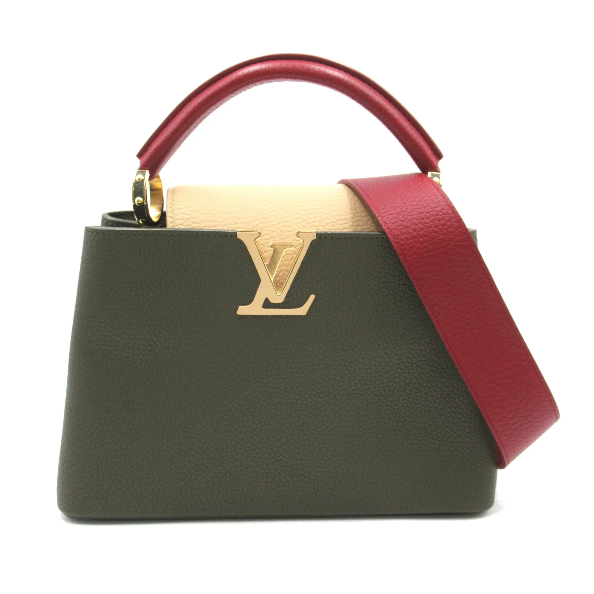 Trendy Inspired Louis Vuitton Capucinebb Khaki Beige Taurillon Clemence Leather Leather