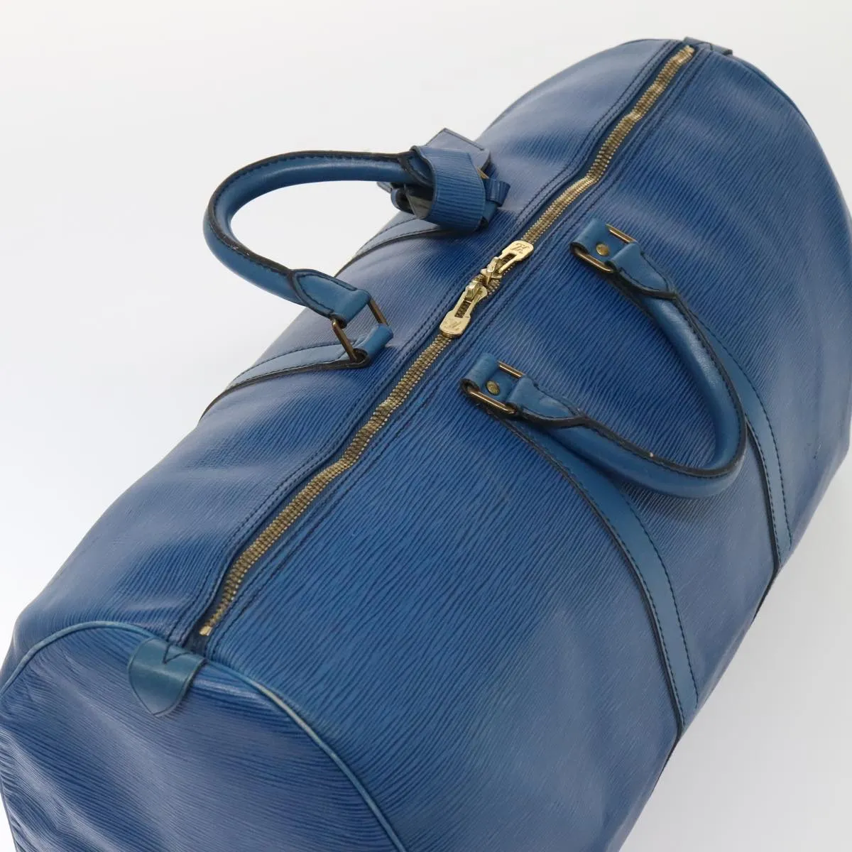 Trendy Inspired Louis Vuitton Epi Keepall 55 Boston Bag Vintage Blue M42955 Lv Auth 82152