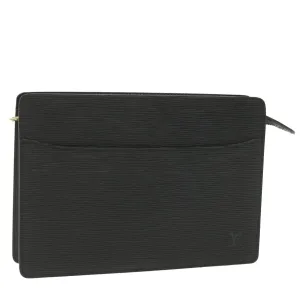 Trendy Inspired Louis Vuitton Epi Pochette Homme Clutch Bag Black M52522 Lv Auth Ki3764