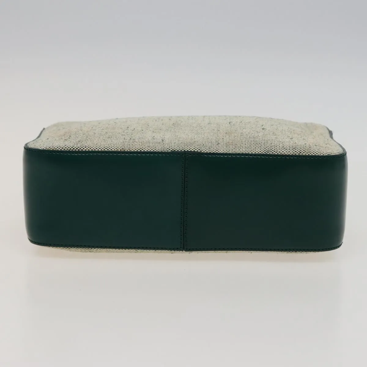 Trendy Inspired Prada Shoulder Bag Canvas Leather Green Auth 78960