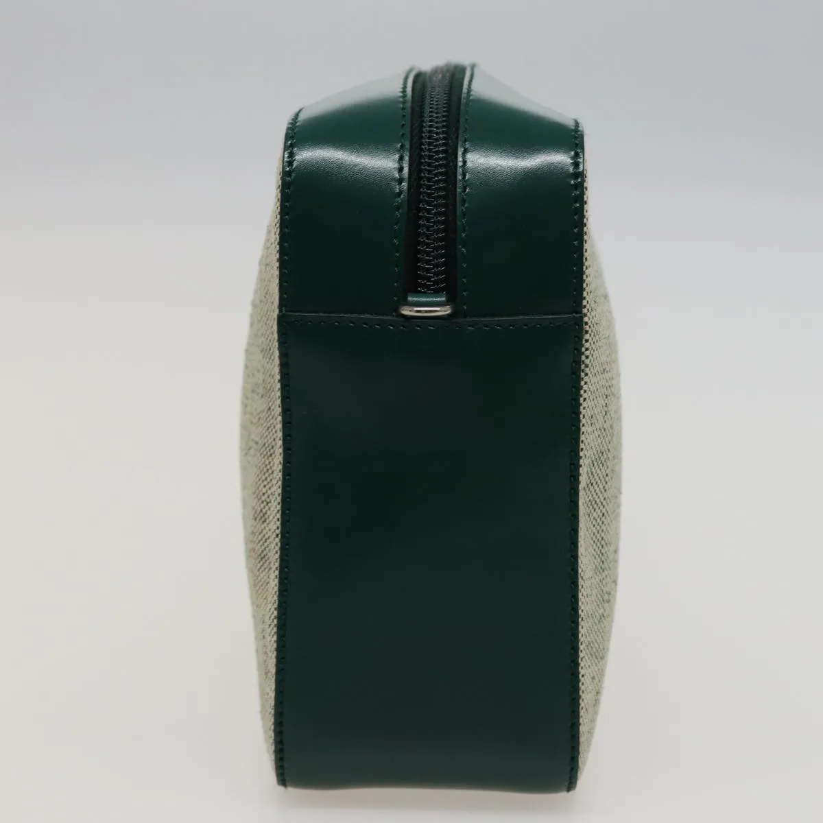 Trendy Inspired Prada Shoulder Bag Canvas Leather Green Auth 78960