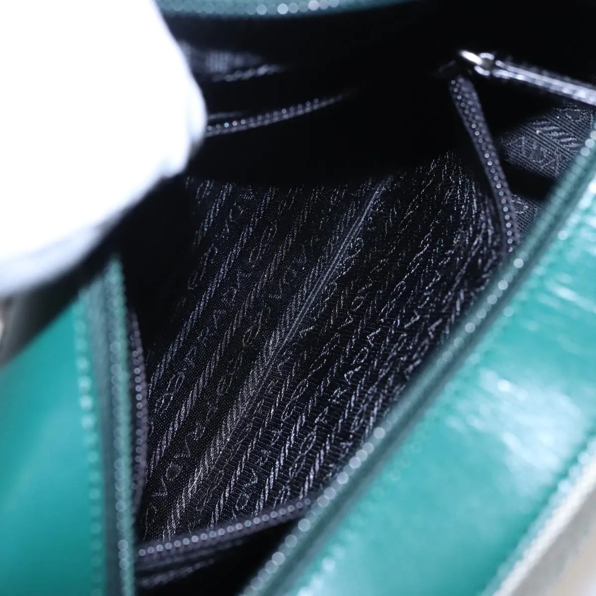 Trendy Inspired Prada Shoulder Bag Canvas Leather Green Auth 78960