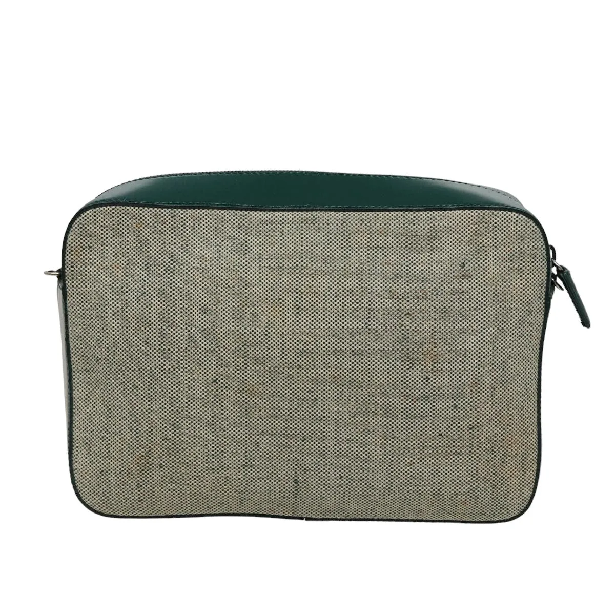 Trendy Inspired Prada Shoulder Bag Canvas Leather Green Auth 78960