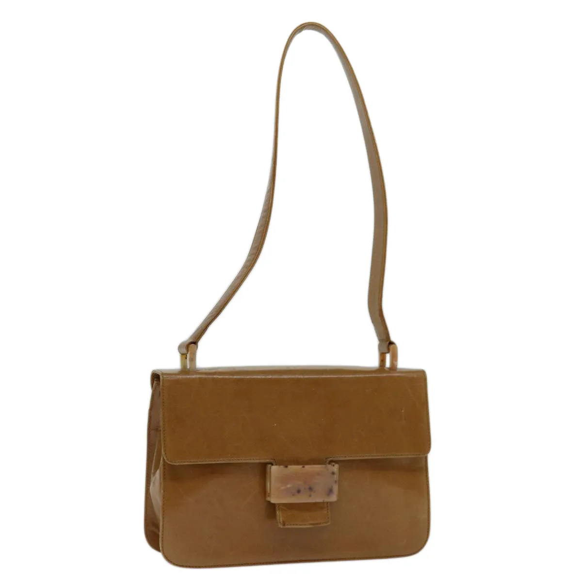 Trendy Inspired Prada Shoulder Bag Leather Beige Auth Bs12508