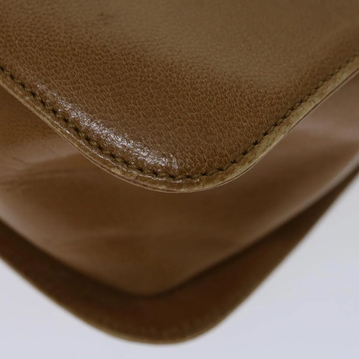 Trendy Inspired Prada Shoulder Bag Leather Beige Auth Bs12508
