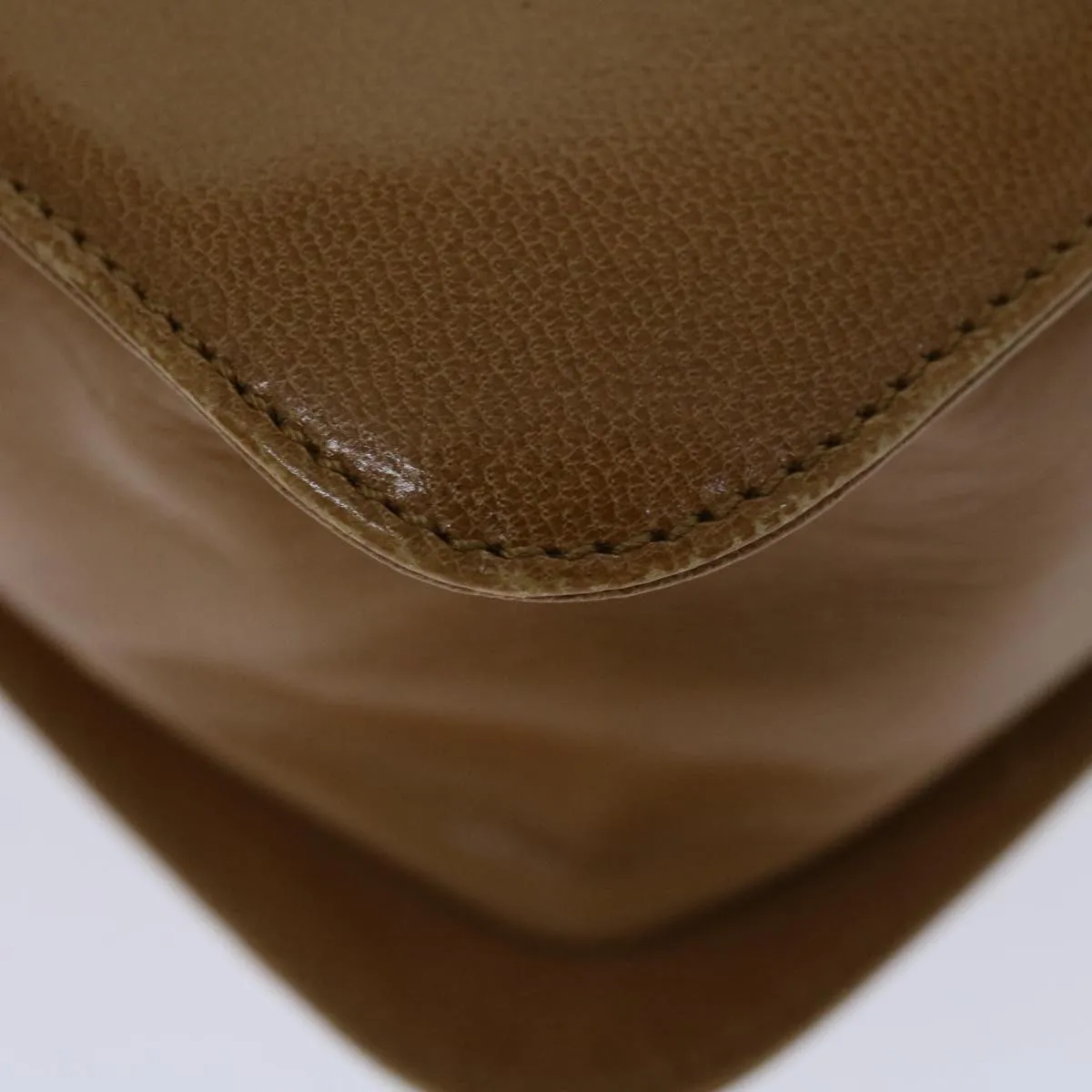 Trendy Inspired Prada Shoulder Bag Leather Beige Auth Bs12508