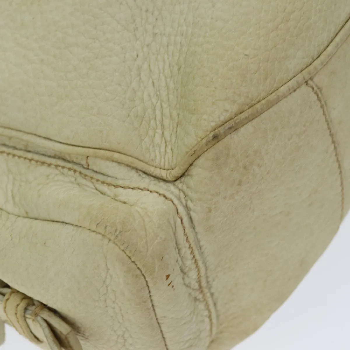 Trendy Inspired Prada Shoulder Bag Leather Cream Auth 74644