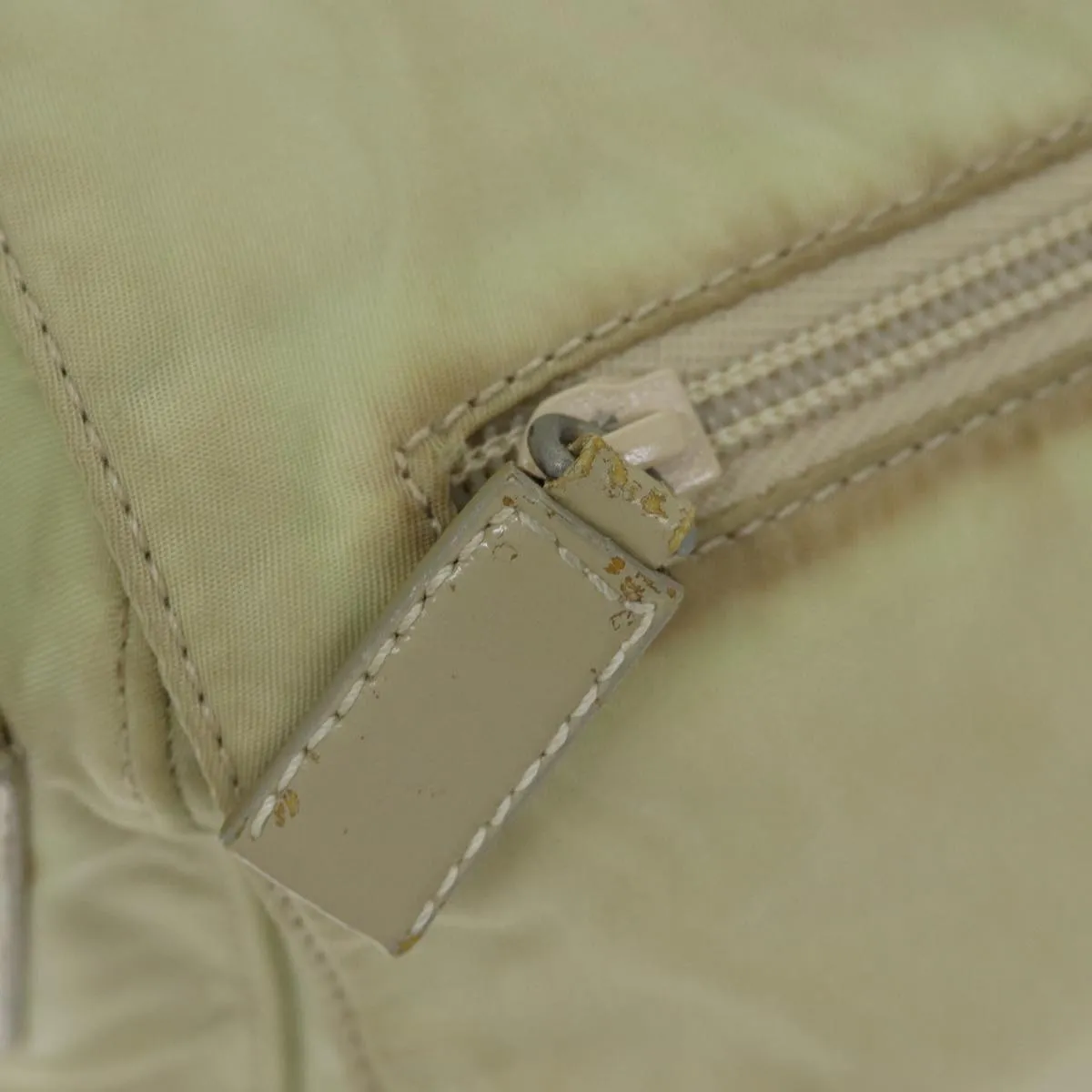 Trendy Inspired Prada Shoulder Bag Nylon Beige Auth 71909