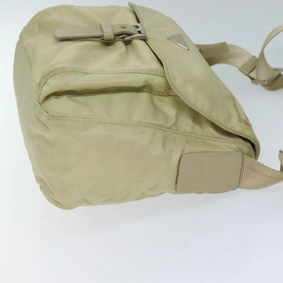 Trendy Inspired Prada Shoulder Bag Nylon Beige Auth 71909