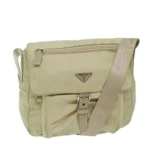 Trendy Inspired Prada Shoulder Bag Nylon Beige Auth 71909