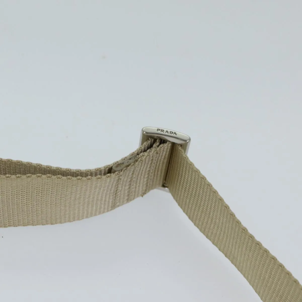 Trendy Inspired Prada Shoulder Bag Nylon Beige Auth 71909