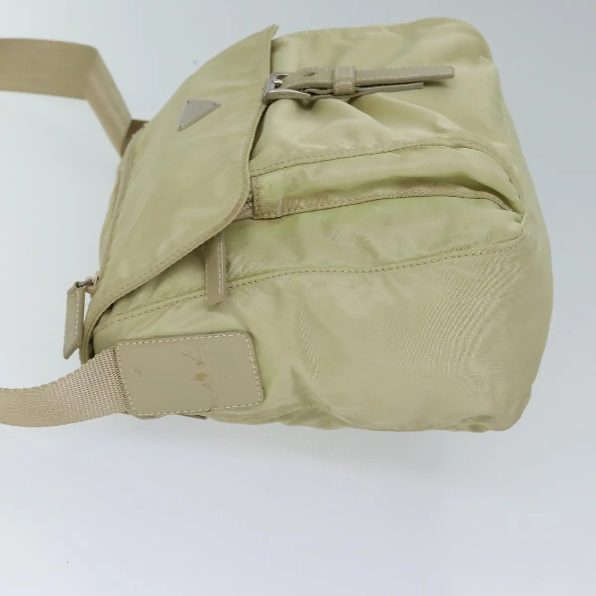 Trendy Inspired Prada Shoulder Bag Nylon Beige Auth 71909