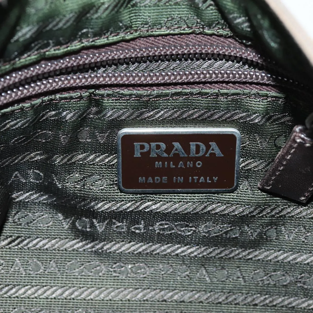 Trendy Inspired Prada Shoulder Bag Nylon Beige Auth 75331