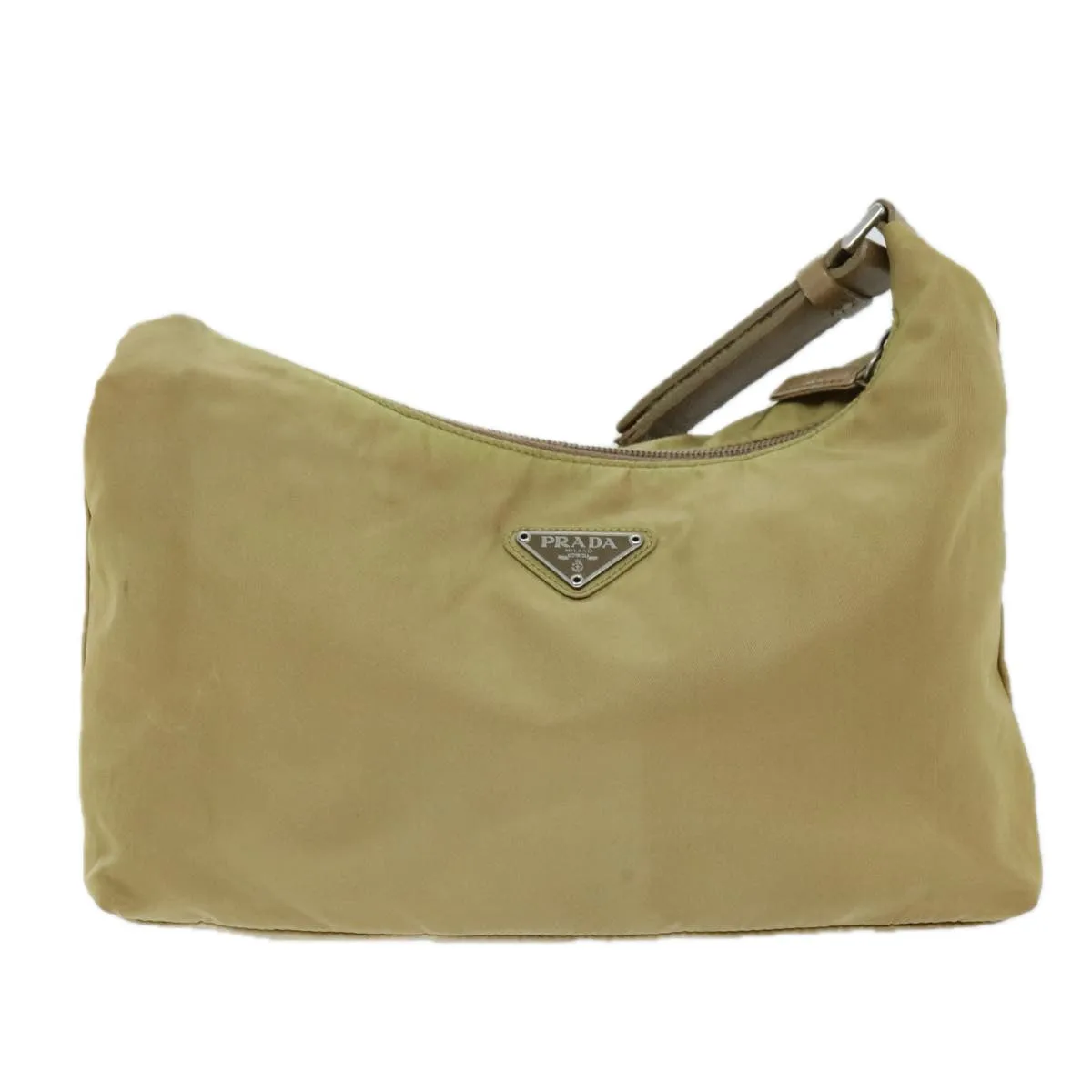Trendy Inspired Prada Shoulder Bag Nylon Beige Auth 75331