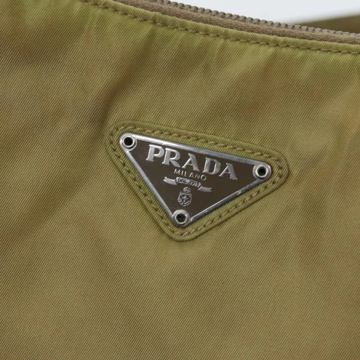 Trendy Inspired Prada Shoulder Bag Nylon Beige Auth 75331