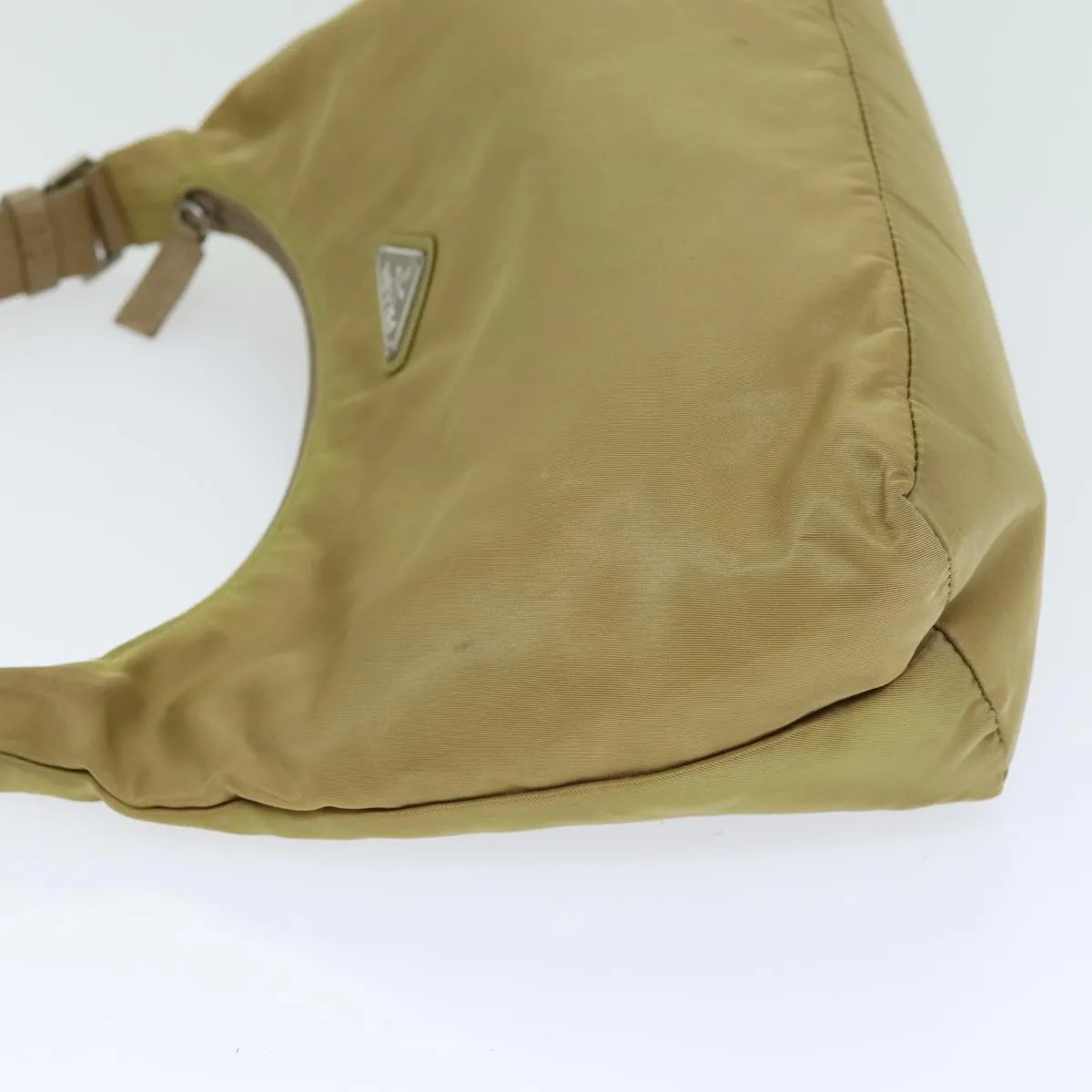Trendy Inspired Prada Shoulder Bag Nylon Beige Auth 75331