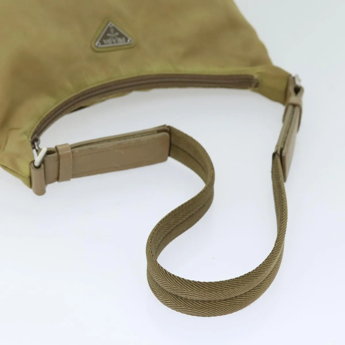 Trendy Inspired Prada Shoulder Bag Nylon Beige Auth 75331