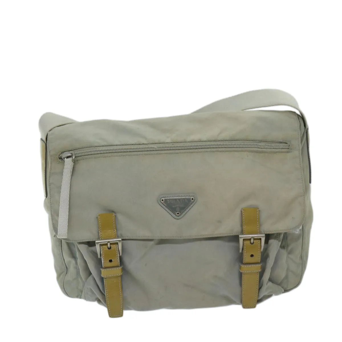 Trendy Inspired Prada Shoulder Bag Nylon Gray Auth 68807