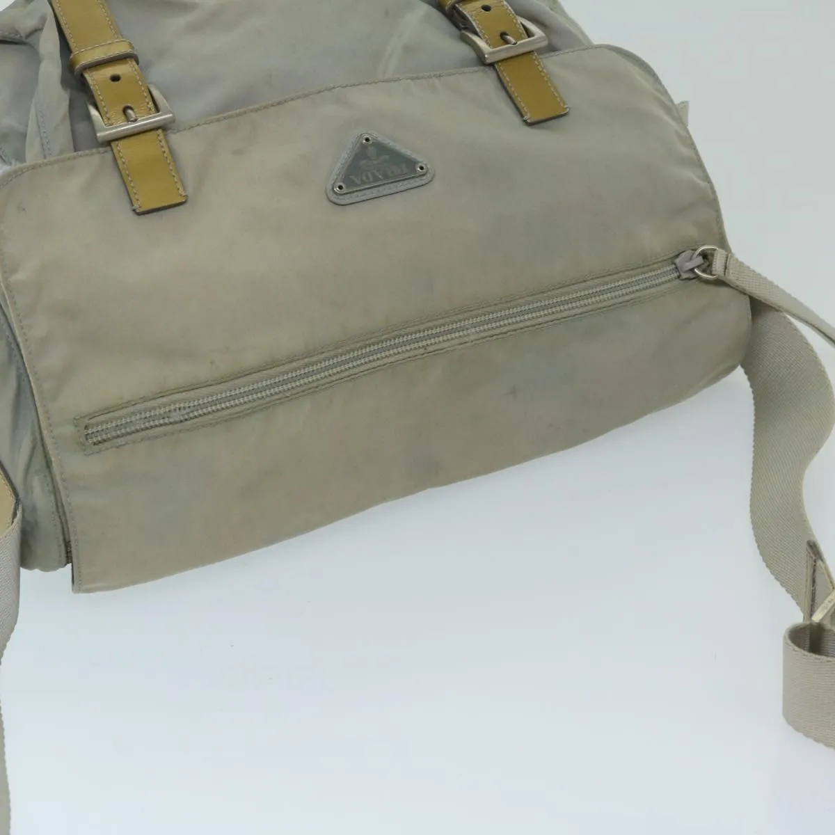 Trendy Inspired Prada Shoulder Bag Nylon Gray Auth 68807