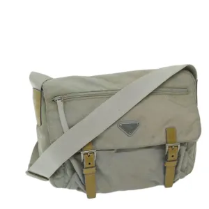 Trendy Inspired Prada Shoulder Bag Nylon Gray Auth 68807