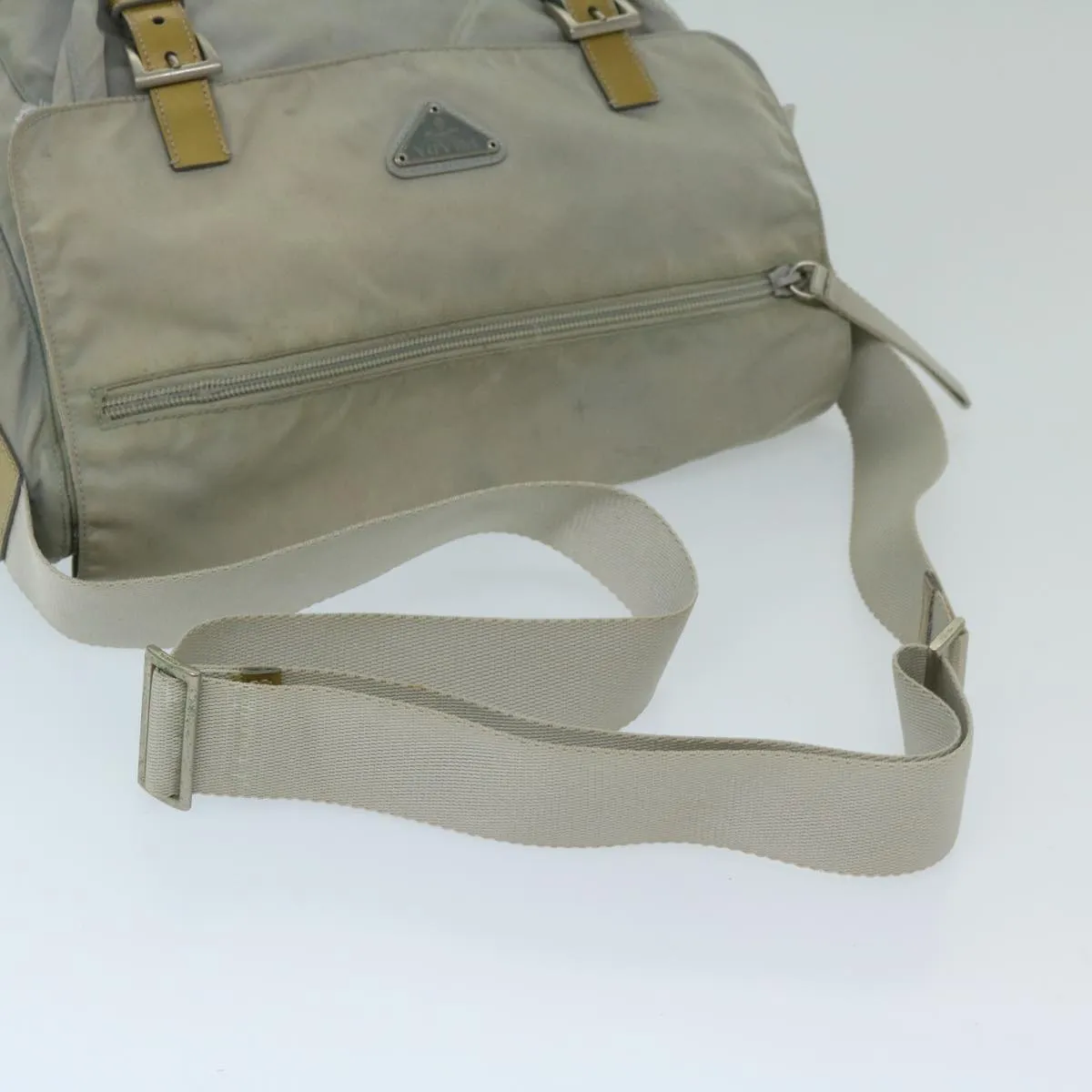 Trendy Inspired Prada Shoulder Bag Nylon Gray Auth 68807