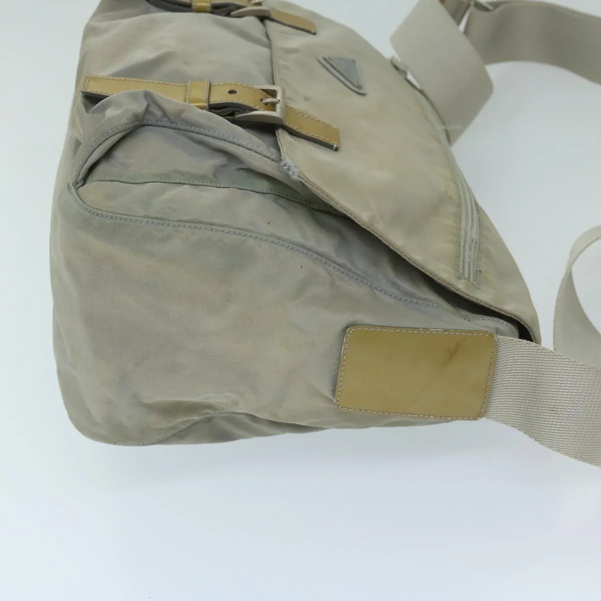 Trendy Inspired Prada Shoulder Bag Nylon Gray Auth 68807