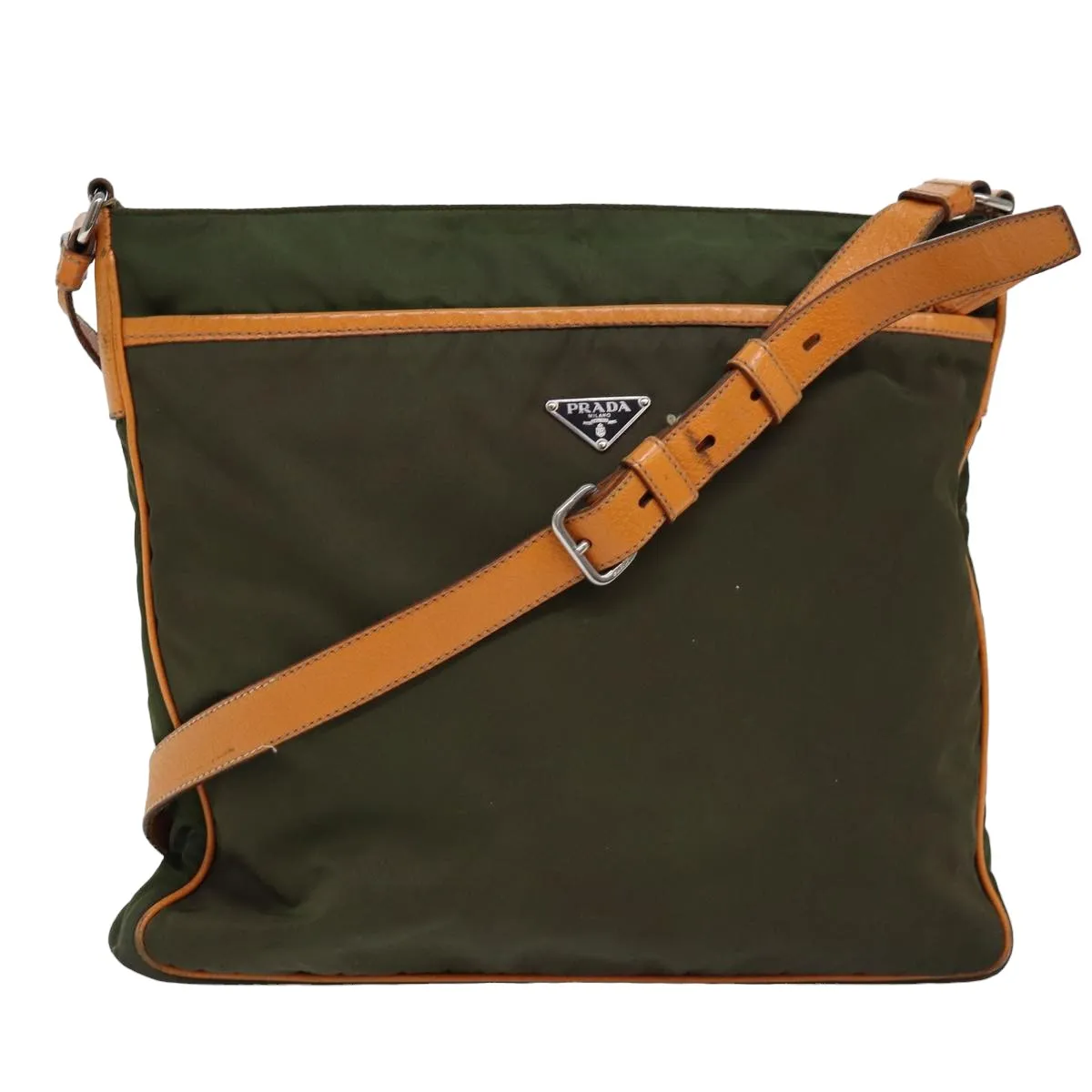 Trendy Inspired Prada Shoulder Bag Nylon Khaki Auth Yk12784
