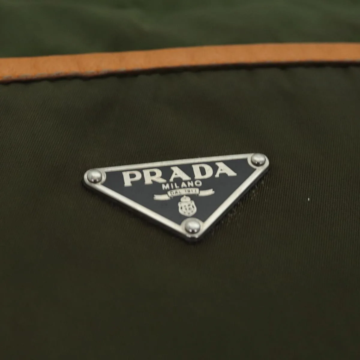 Trendy Inspired Prada Shoulder Bag Nylon Khaki Auth Yk12784