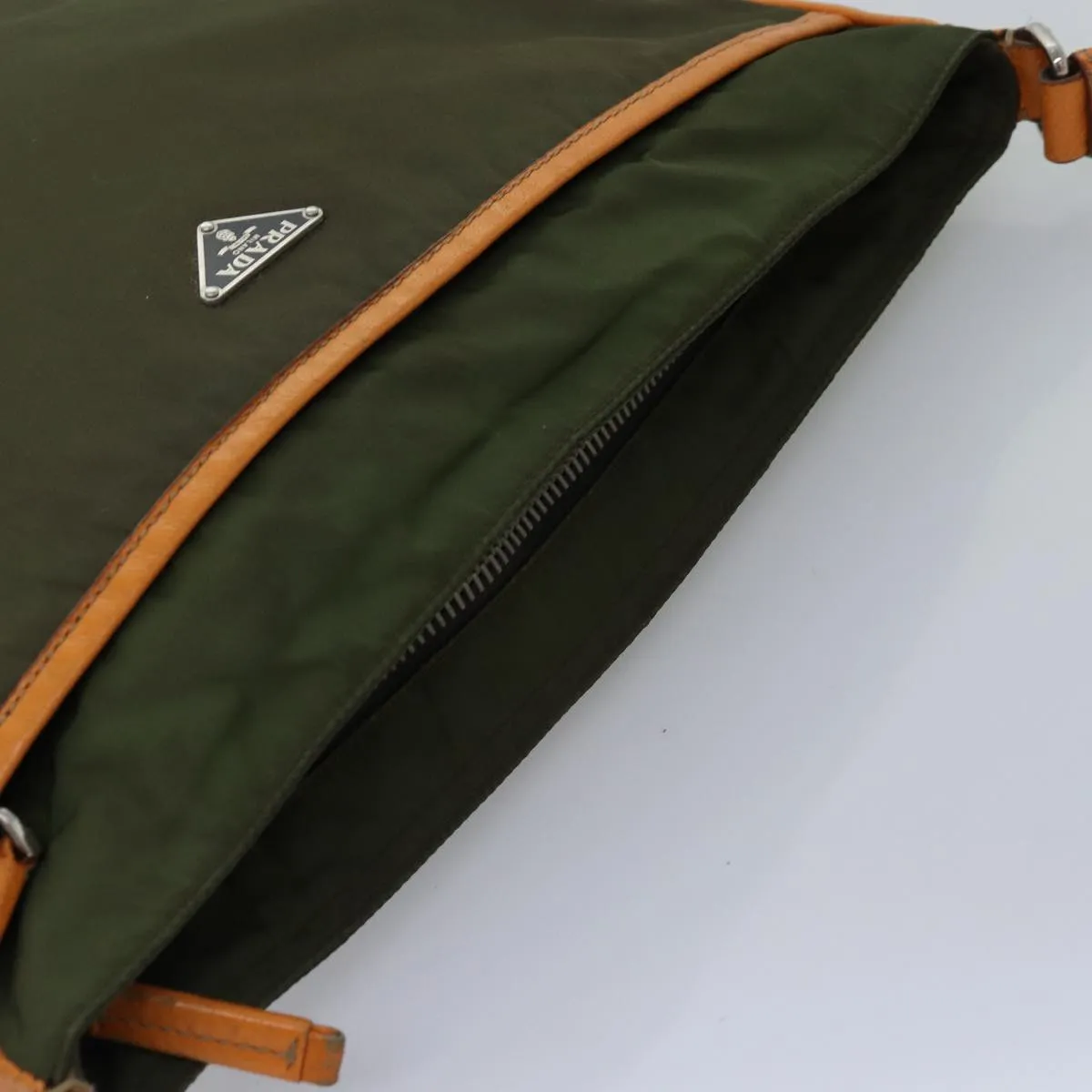 Trendy Inspired Prada Shoulder Bag Nylon Khaki Auth Yk12784