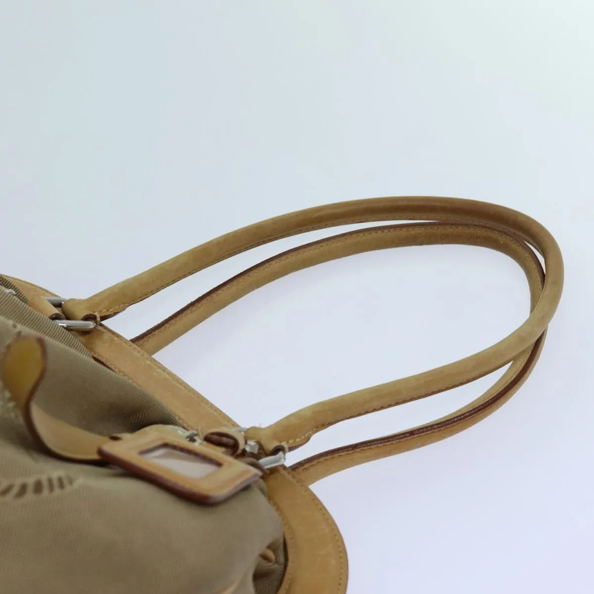 Trendy Inspired Prada Tote Bag Canvas Beige Auth Yk11521