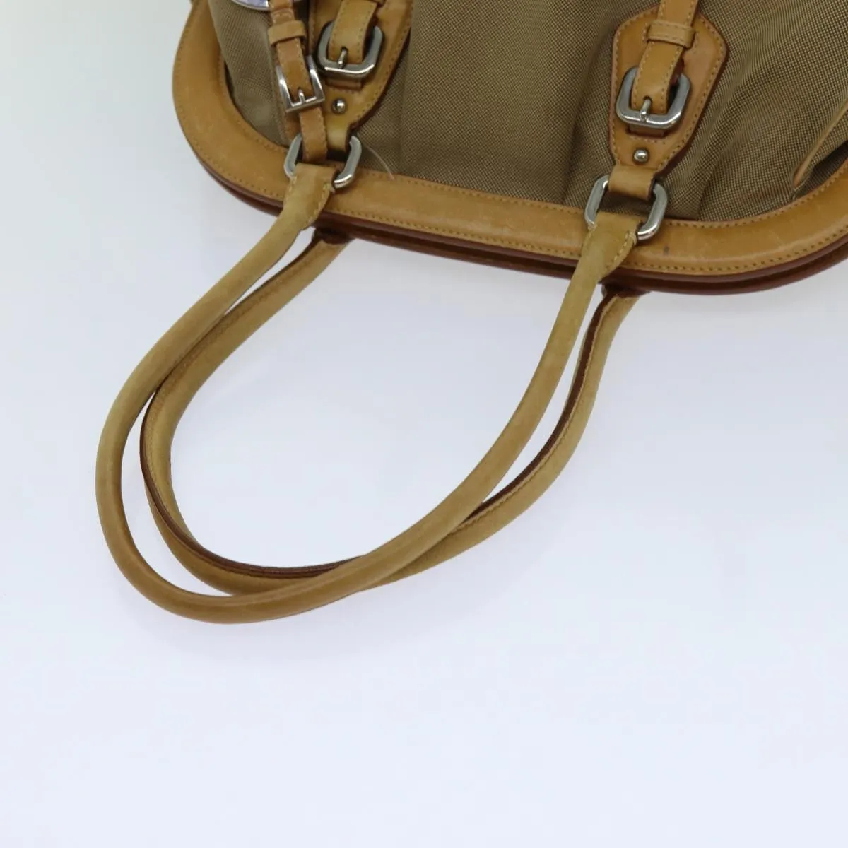 Trendy Inspired Prada Tote Bag Canvas Beige Auth Yk11521