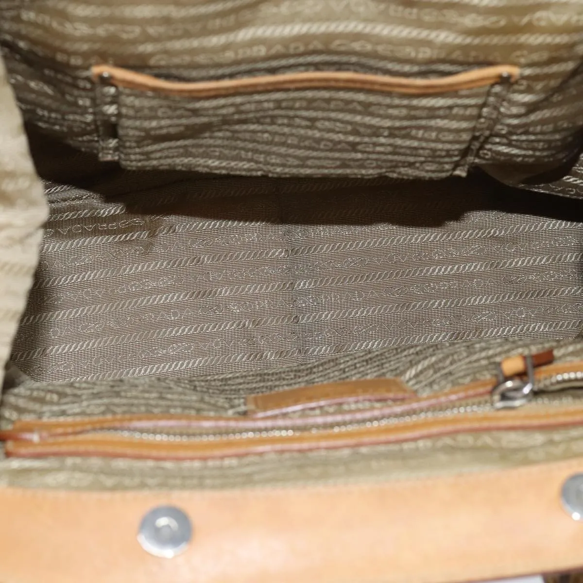 Trendy Inspired Prada Tote Bag Canvas Beige Auth Yk11521