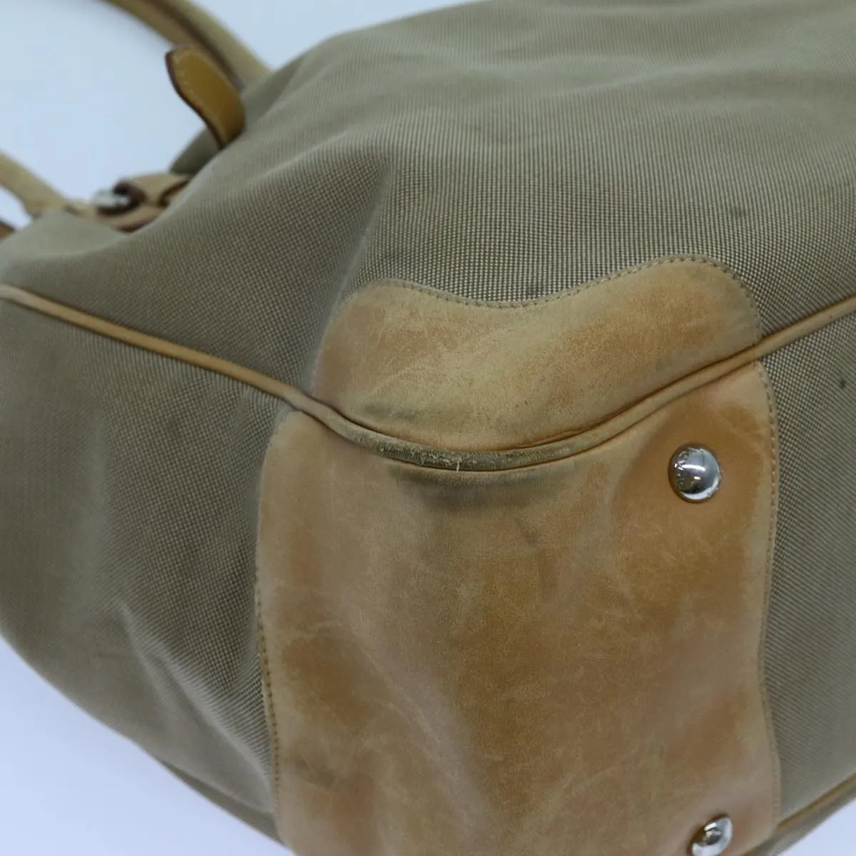 Trendy Inspired Prada Tote Bag Canvas Beige Auth Yk11521