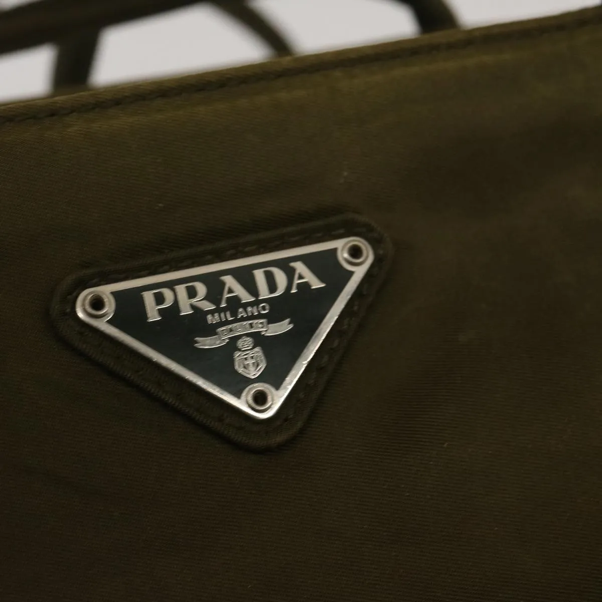 Trendy Inspired Prada Tote Bag Nylon Khaki Auth Ar11453b