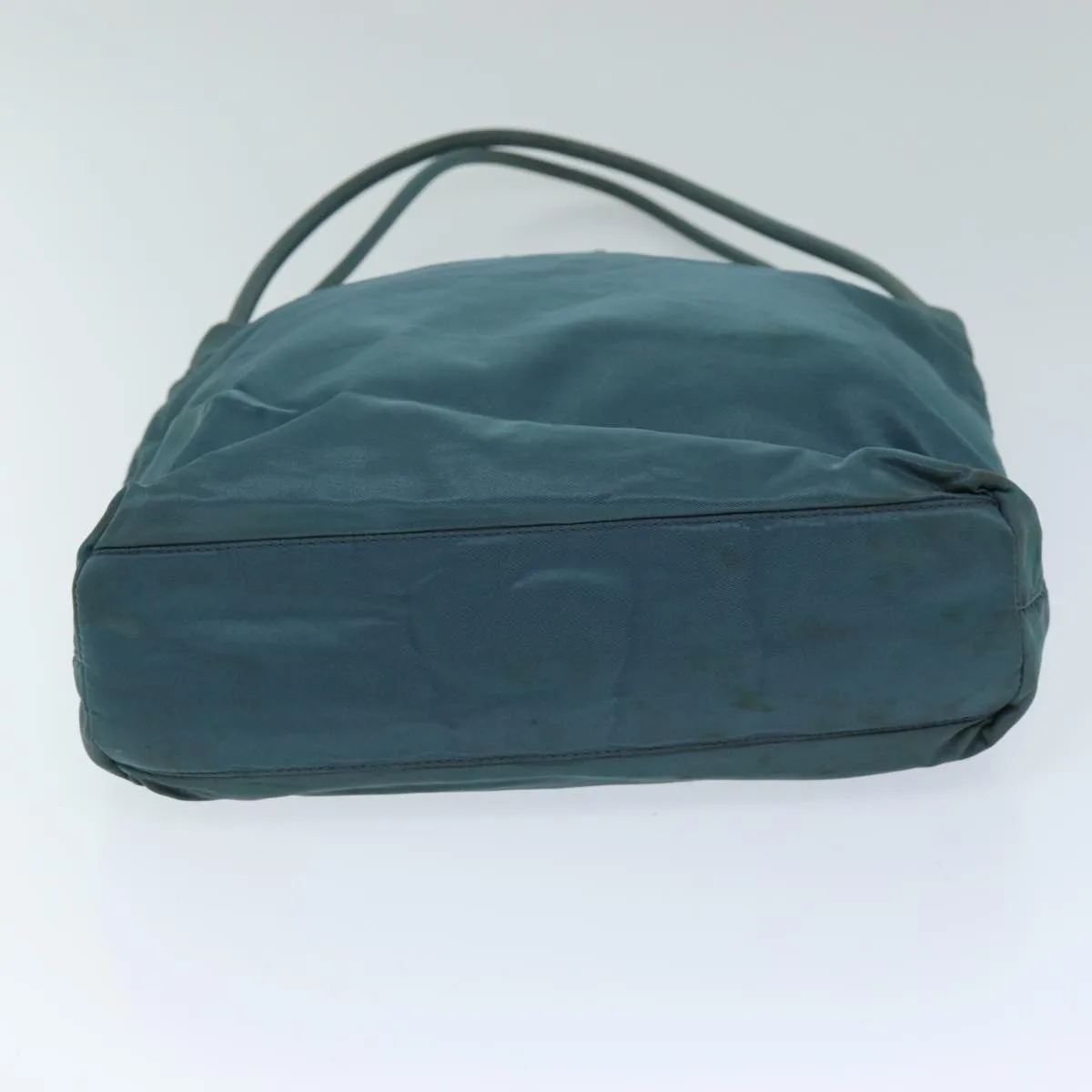 Trendy Inspired Prada Tote Bag Nylon Turquoise Blue Auth 73880